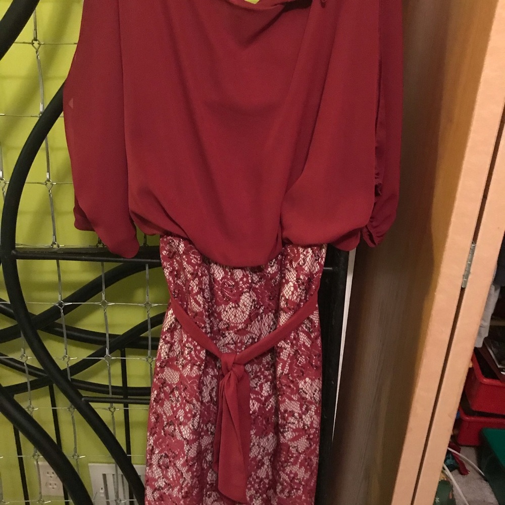 Red sequin formal dress